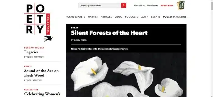 10 Best Websites To Read And Share Poetry (Poetry Foundation)
