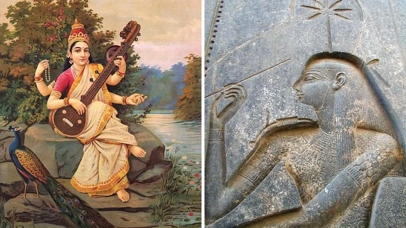 Goddess Saraswati and Seshat