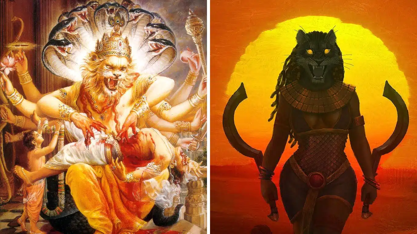 Similarities Between Egyptian And Hindu Gods - Lord Narsihma and Sekhmet