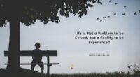 Life is Not a Problem to be Solved, but a Reality to be Experienced