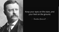 Keep your eyes on the stars, and your feet on the ground – Theodore Roosevelt