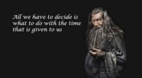 All we have to decide is what to do with the time that is given to us - The Lord of the Rings