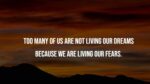 Too many of us are not living our dreams because we are living our fears