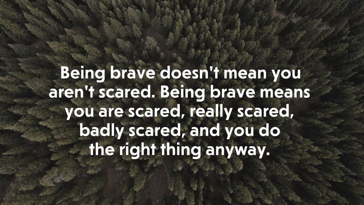 Being brave doesn’t mean you aren’t scared. Being brave means you are ...