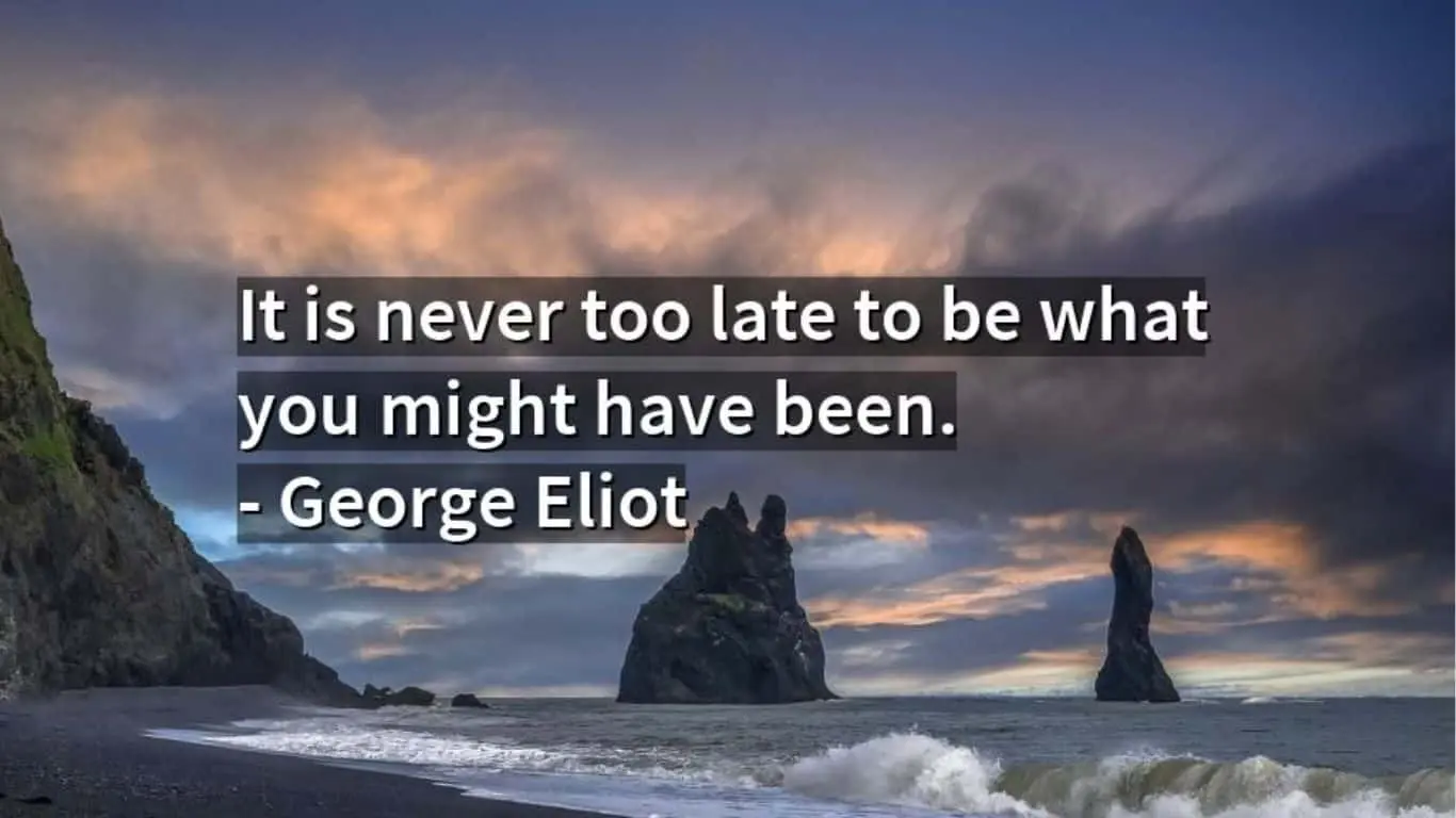 20 Best quotes from the world of literature, along with brief explanations - "It is never too late to be what you might have been." - George Eliot