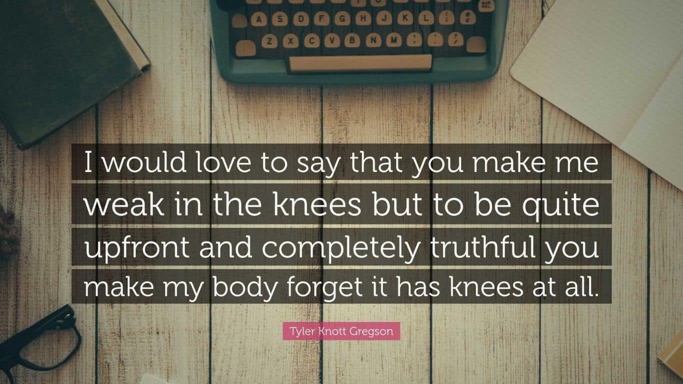 20条最浪漫的文学名言（书籍、诗歌和戏剧）——“我很想说你让我的膝盖变得软弱，但说实话，你让我的身体忘记了它有膝盖。” ——泰勒·诺特·格雷格森，《爱的语言，光的追逐者》