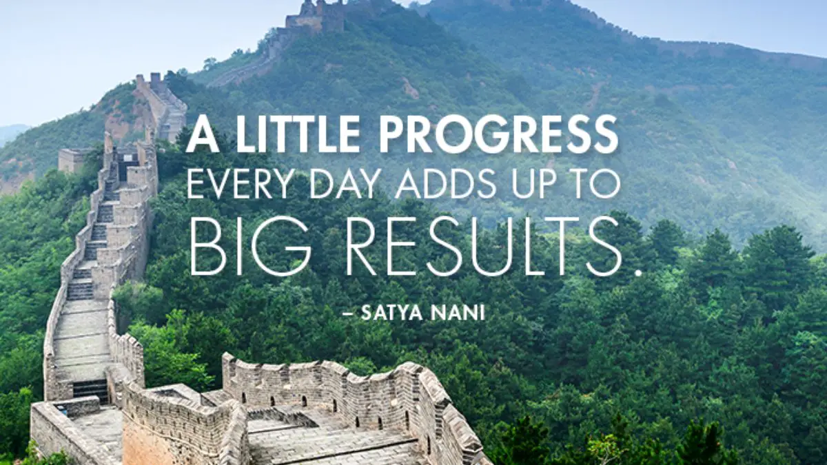 A little progress each day adds up to big results