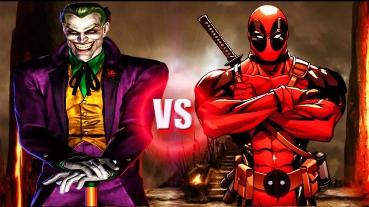 Top 10 Dream Battles Between DC and Marvel Superheroes - Joker (DC) vs. Deadpool (Marvel)