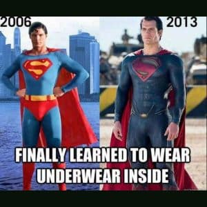 L'évolution du costume de Superman : du slip classique au chic moderne