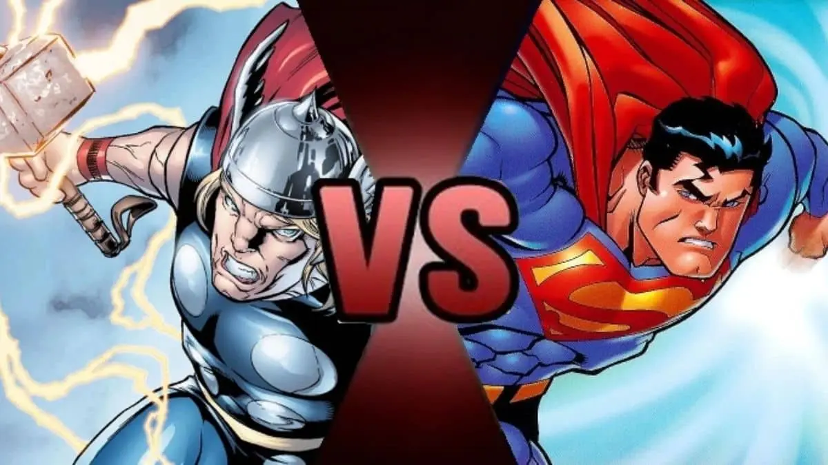 Top 10 Dream Battles Between DC and Marvel Superheroes - Superman (DC) vs. Thor (Marvel)