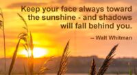 Keep your face always toward the sunshine, and shadows will fall behind you