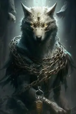Fenris Wolf, offspring of Loki and Angrboða