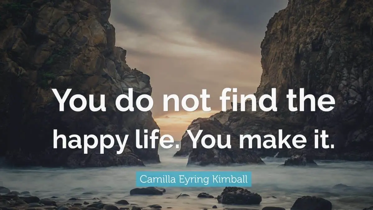 You do not find the happy life. You make it.