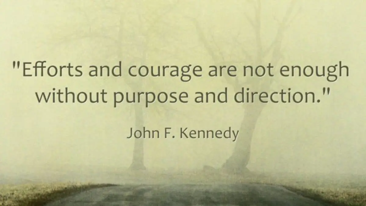 Efforts and courage are not enough without purpose and direction