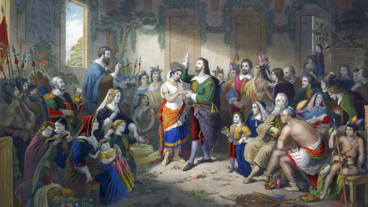 Major Historical Events on April 5- Today in History - The Union of Pocahontas and John Rolfe - 1614 AD