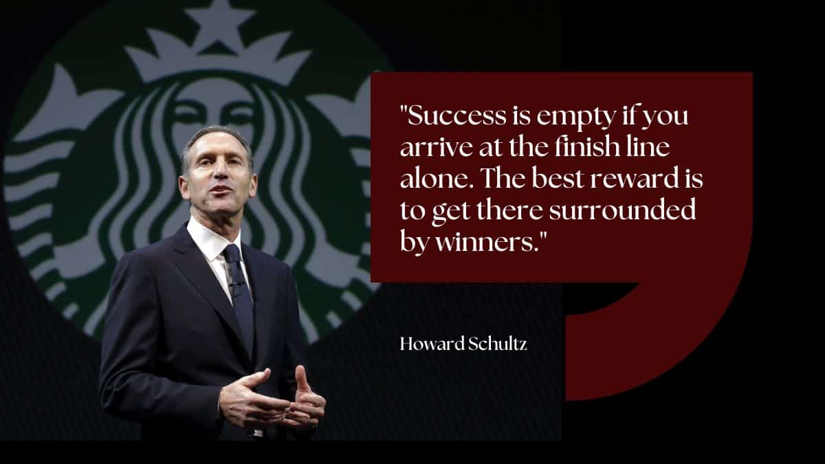 Success is empty if you arrive at the finish line alone. The best reward is to get there surrounded by winners.