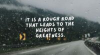 It is a rough road that leads to the heights of greatness.