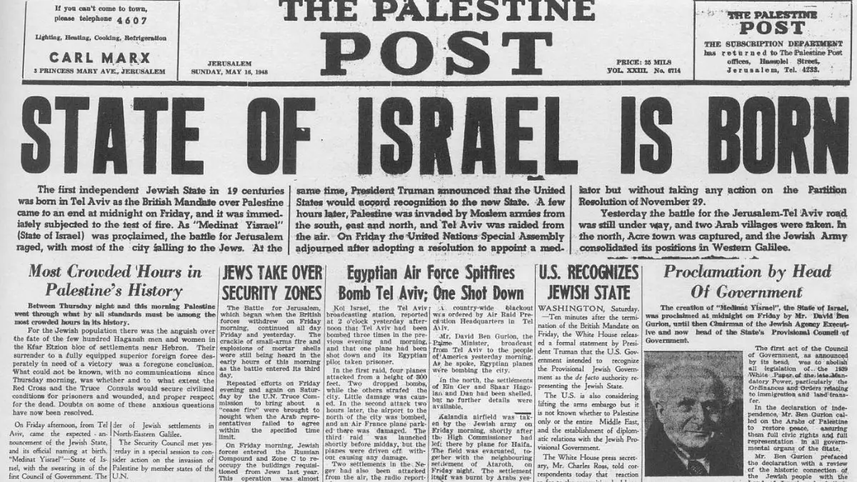 Establishment of Israel: A Historic Proclamation - 1948 AD