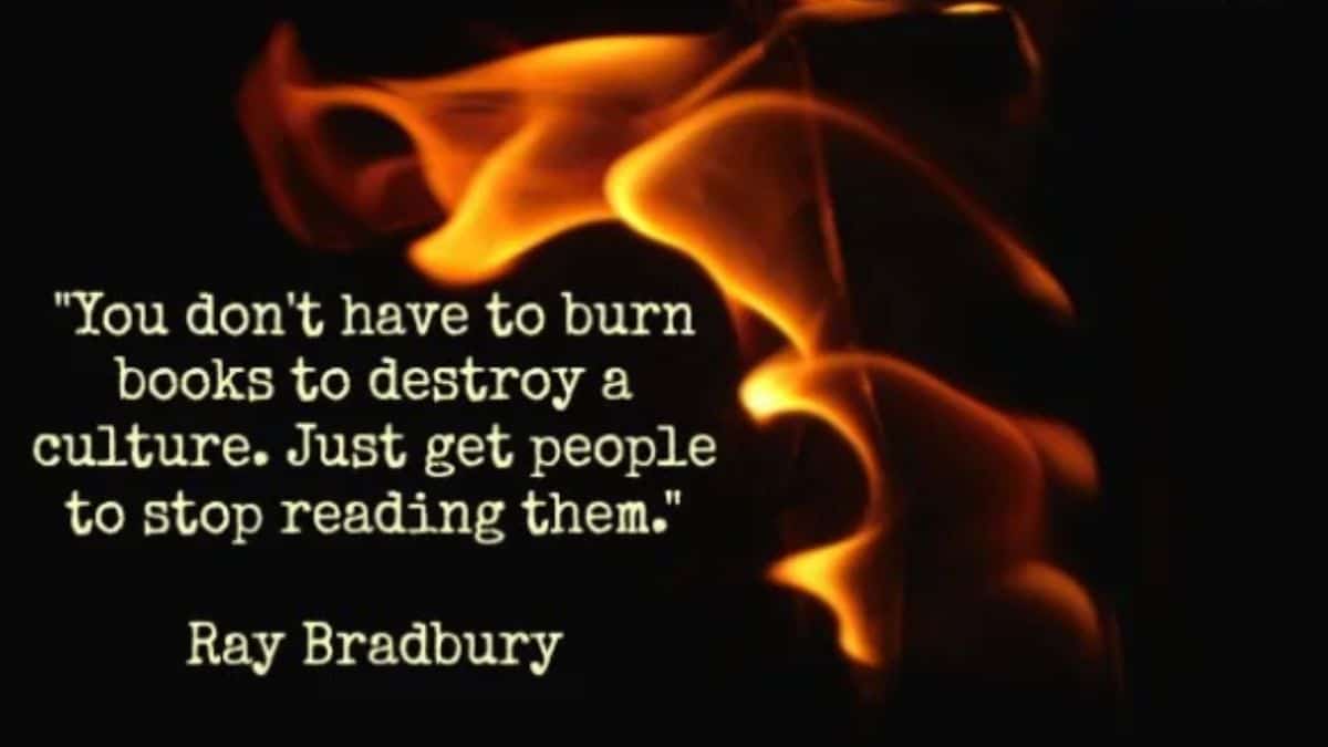 You don’t have to burn books to destroy a culture. Just get people to stop reading them.