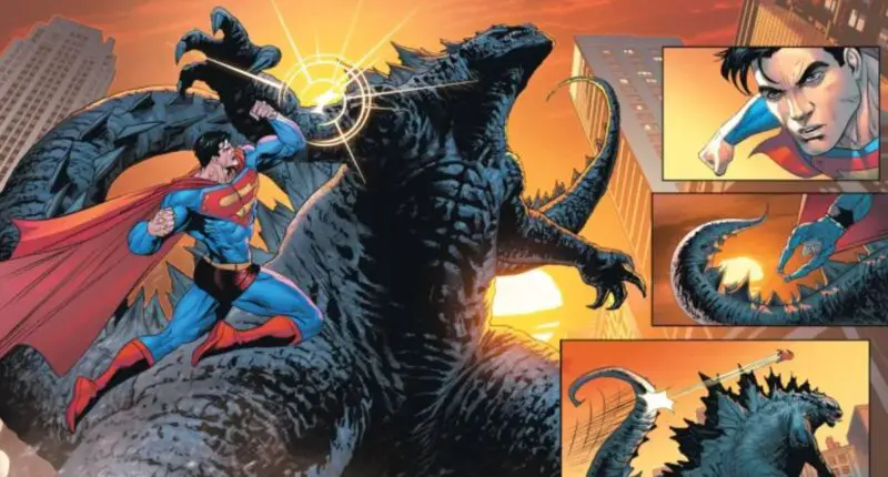 Superman Fight with Godzilla in Justice League vs. Godzilla vs. Kong (Comic stories)