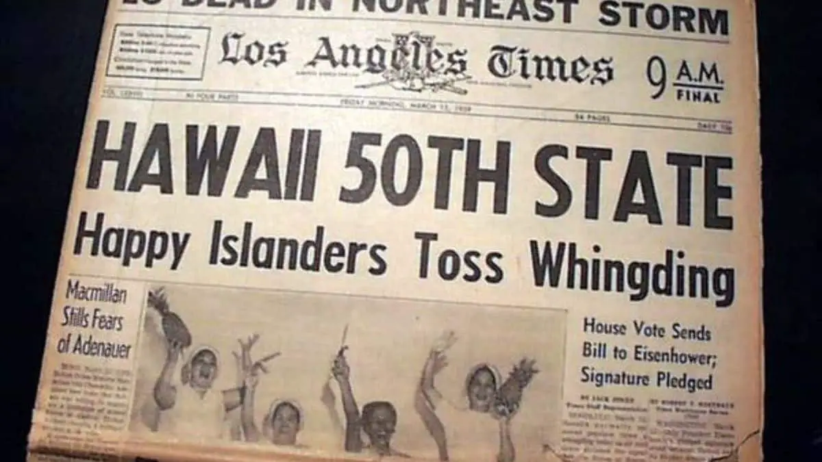 Hawaii Becomes the 50th State - 1959 AD