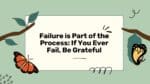 Failure is Part of the Process: If You Ever Fail, Be Grateful