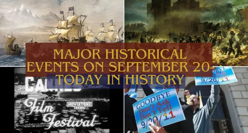 Major Historical Events on September 20- Today in History