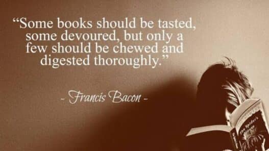 Some books should be tasted, some devoured, but only a few should be chewed and digested thoroughly.