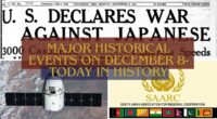 Major Historical Events on December 8- Today in History