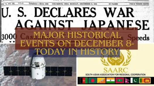 Major Historical Events on December 8- Today in History