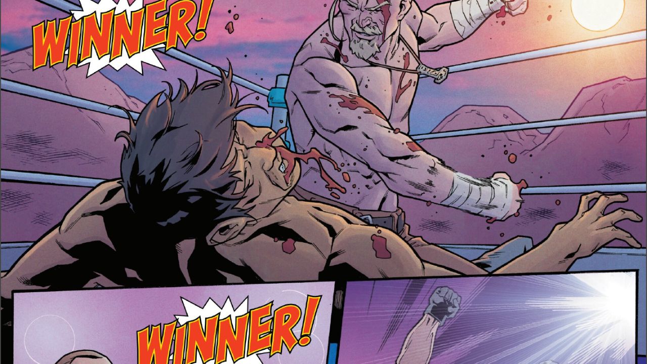 A montage of matches shows various winners