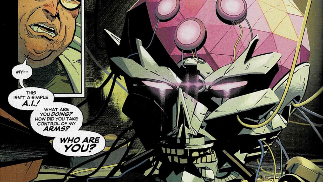 Brainiac, the Collector of Worlds, takes control of Ock’s laboratory and his mechanical arms