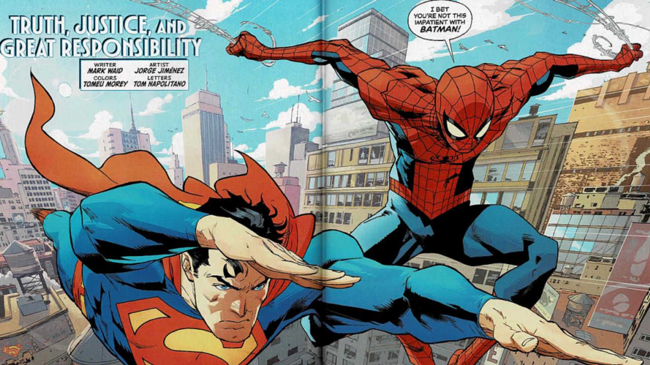 Splash Page Truth, Justice, and Great Responsibility - SUPERMAN/SPIDER-MAN #1 (2026) Part 1 - Truth, Justice, and Great Responsibility
