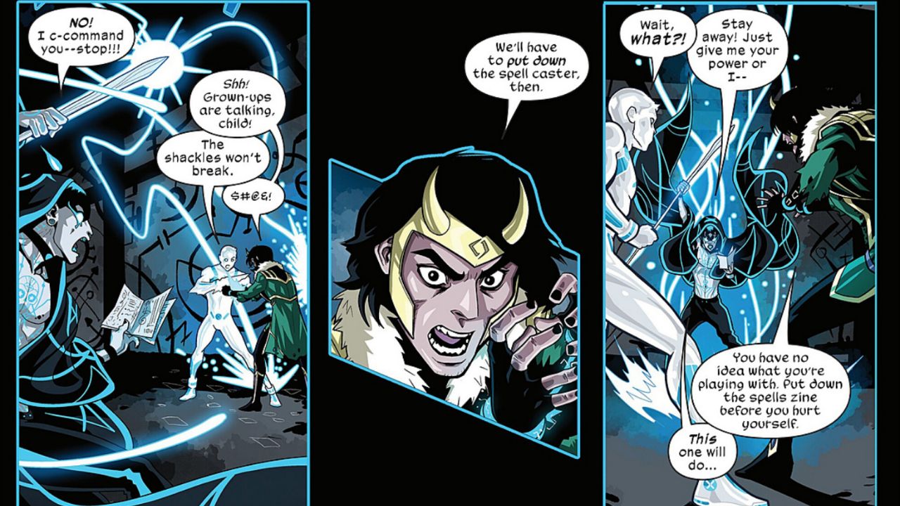 The spell chains Loki, the God of Mischief - Iceman – Omega #1 (2026) - Emotional Journey of Bobby Drake