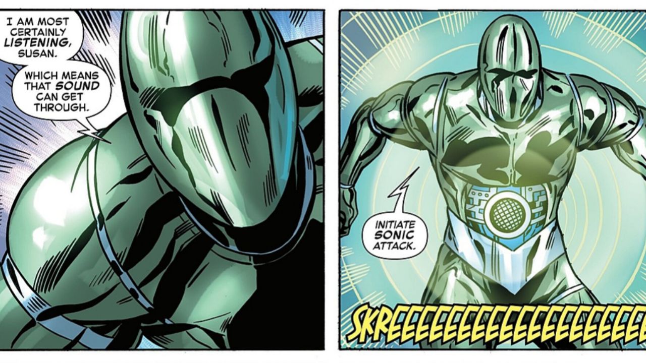 When Sue tries to shield the team, it initiates a sonic attack - Fantastic 4 - First Foes #1 (2026) - A Detailed Story
