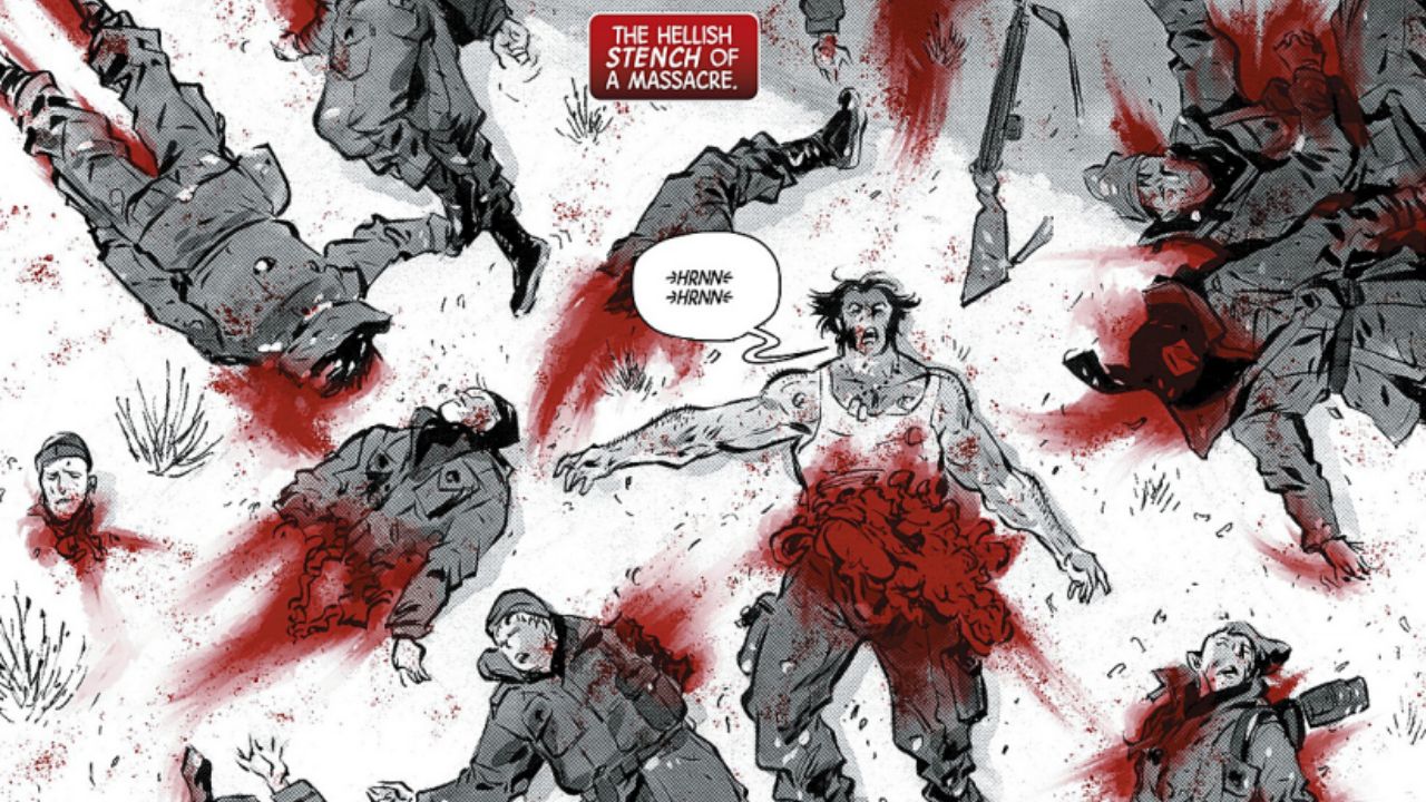 hellish stench of a massacre - Logan: Black, White & Blood #1 (2026) - Full Story