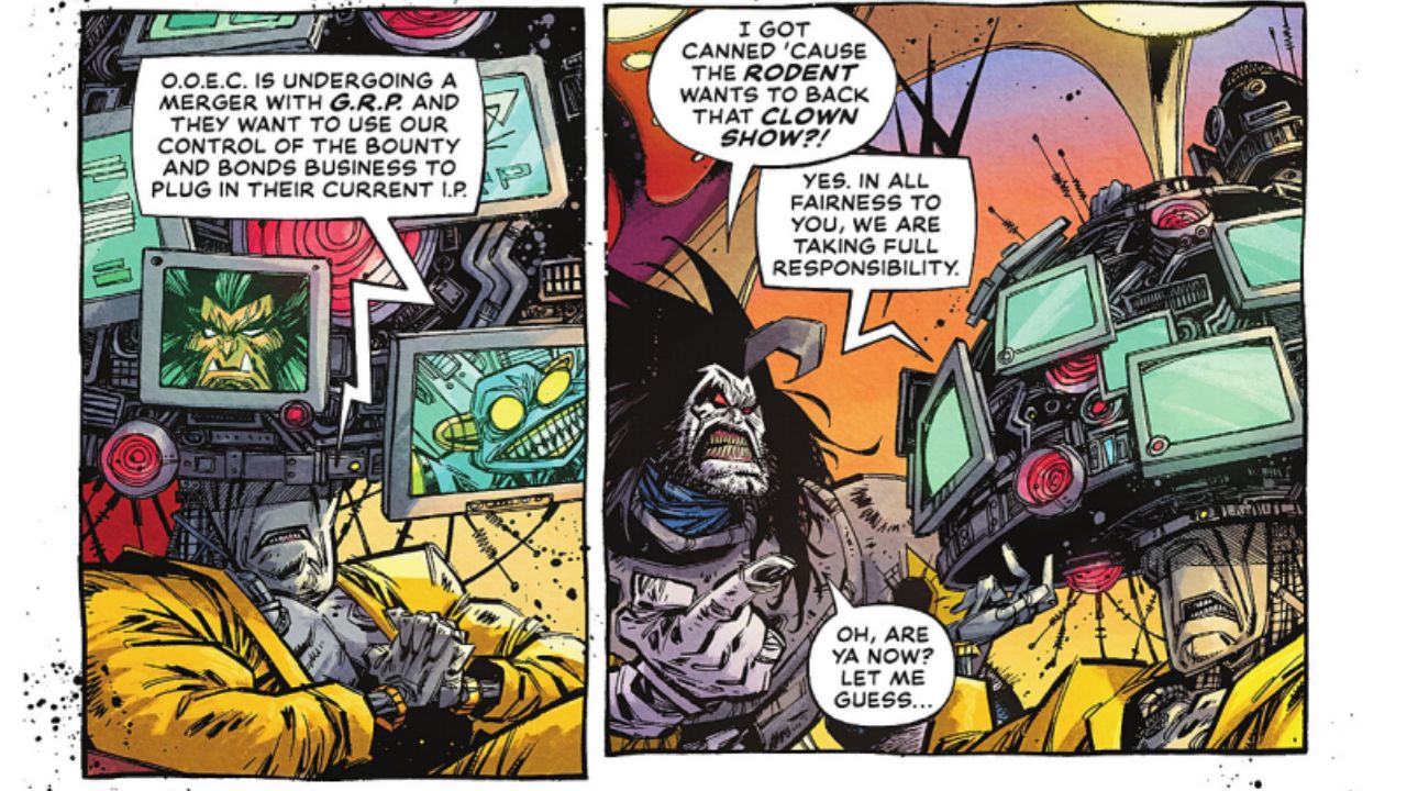 Omni Omega+ Entertainment Corp is undergoing a merger with a massive entity referred to only as G.R.P.. - Lobo #2 (2026) - The Main Man’s Corporate Nightmare