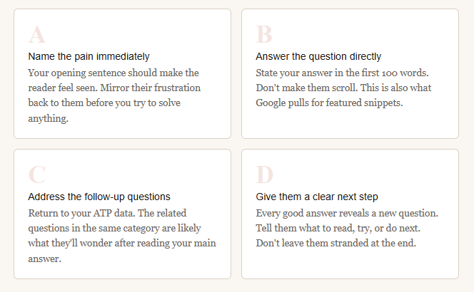 From Question to Content — The Writing Framework